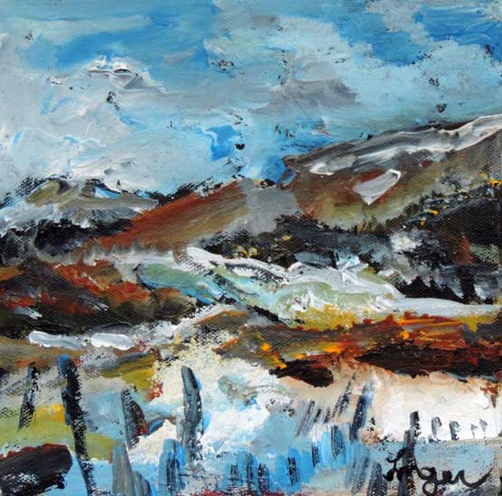Inger Smith. Stormy Winter. 20x20cms (Box Canvas). £55.00